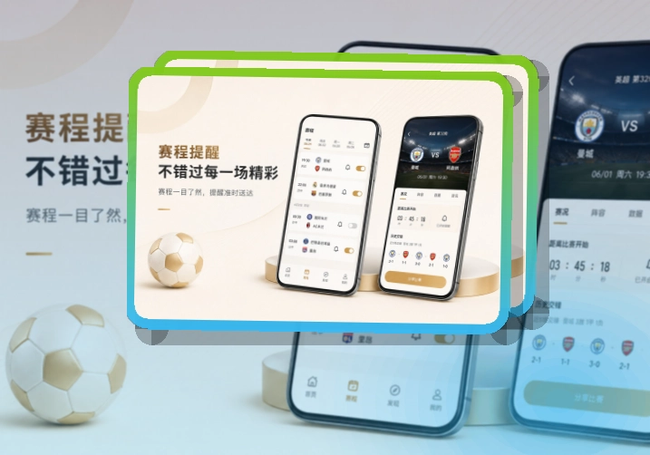 爱游戏 App使用亮点，比赛日更方便，适合比赛日回访 页面展示